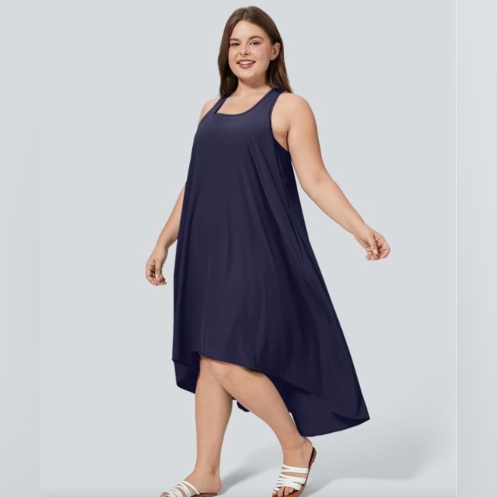 Halara Navy Blue Sleeveless hi-low Dress